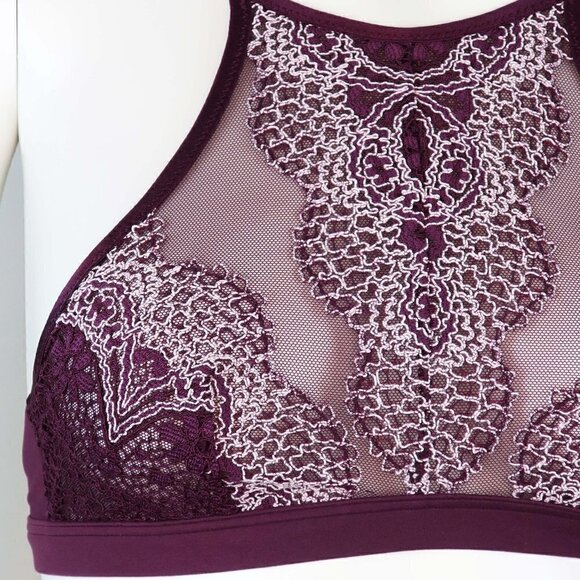 Victoria's Secret Bralette Crochet Lace High Neck - Picture 3 of 6